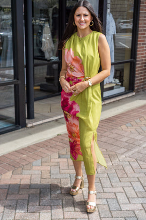 ENTRO INC Women's Dresses Floral Sleeveless Mini Dress With Draped Front Panel