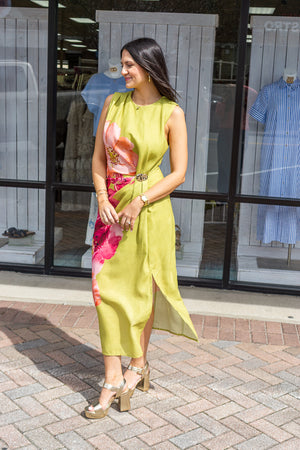 ENTRO INC Women's Dresses Floral Sleeveless Mini Dress With Draped Front Panel