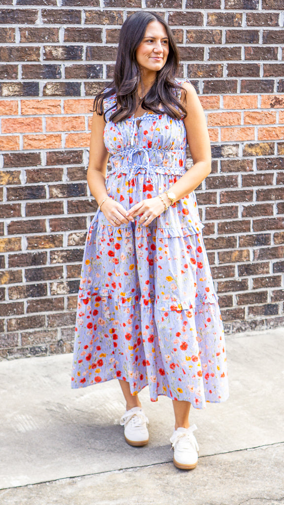 ENTRO INC Women's Dresses Ruched Detail Floral Midi Dress