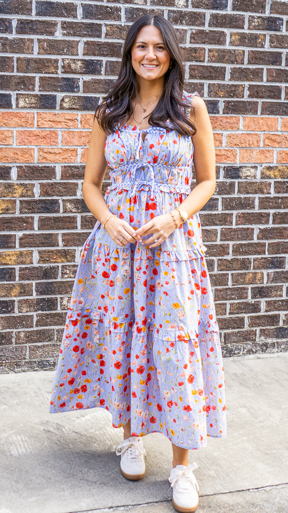 ENTRO INC Women's Dresses Ruched Detail Floral Midi Dress