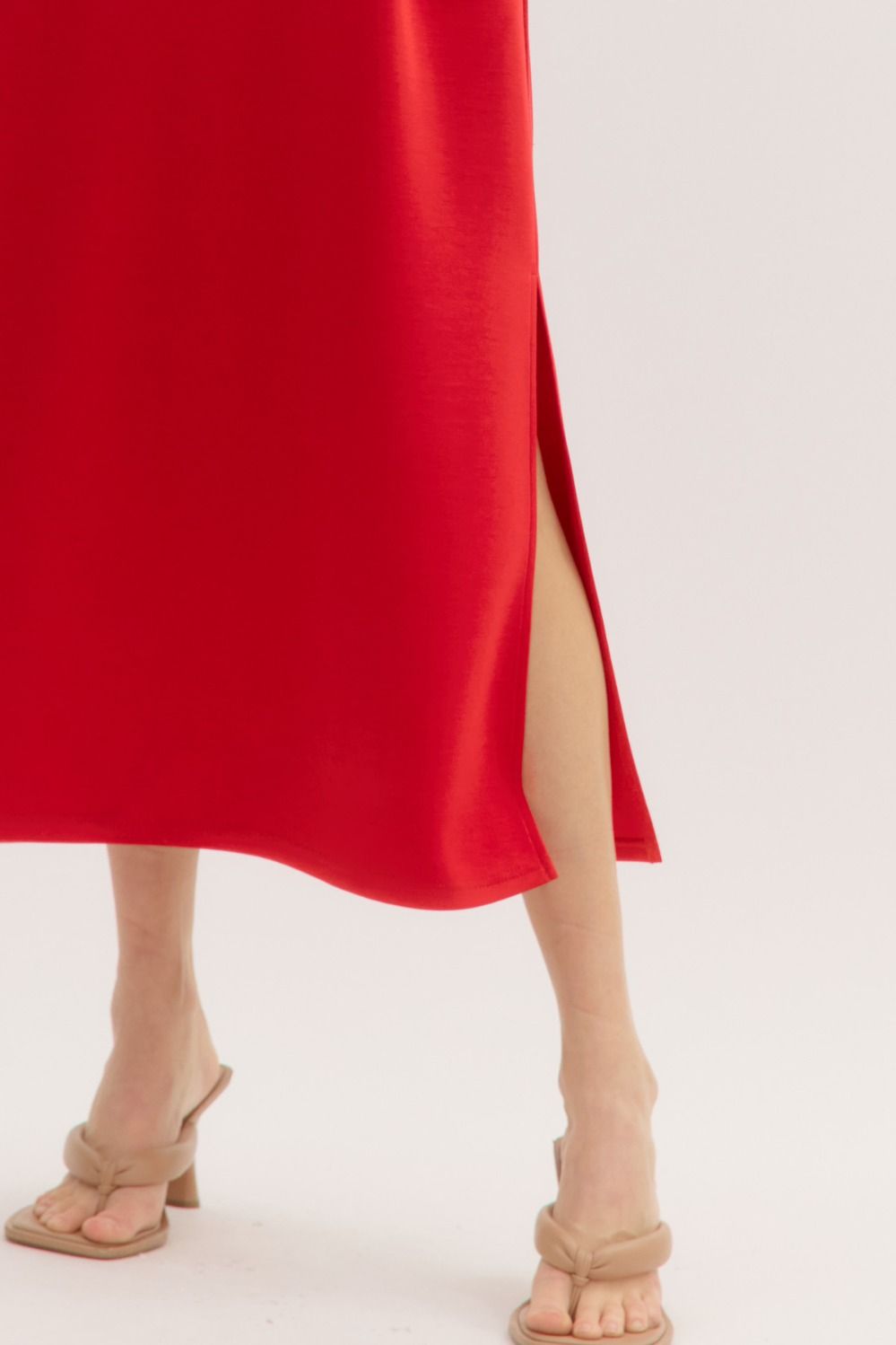 ENTRO INC Women's Dresses Solid Jersey Knit Pullover Midi Dress || David's Clothing