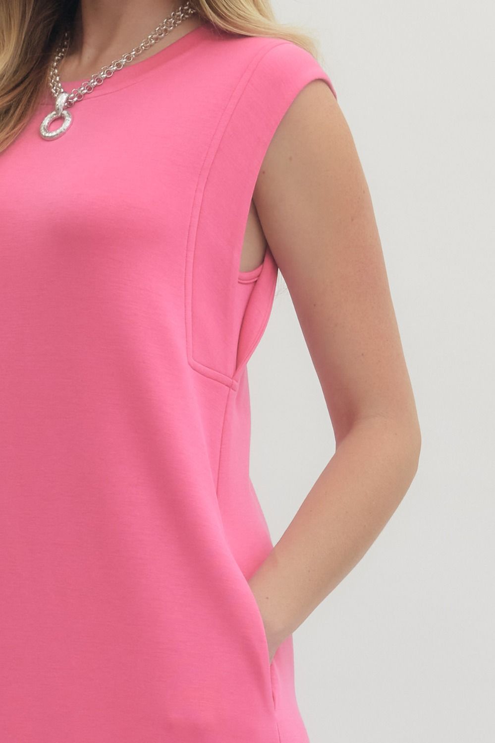 ENTRO INC Women's Dresses Solid Jersey Knit Pullover Midi Dress || David's Clothing