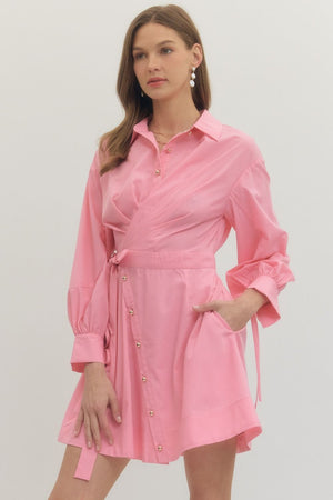 ENTRO INC Women's Dresses Tie Waist Mini Dress