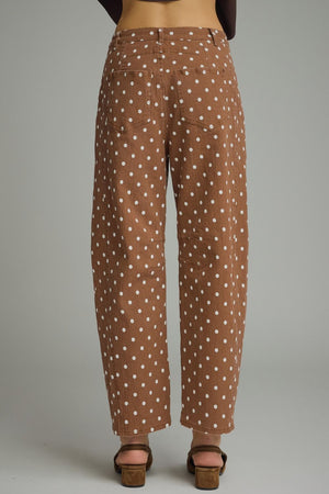ENTRO INC Women's Pants Polka Dot Barrel Pants