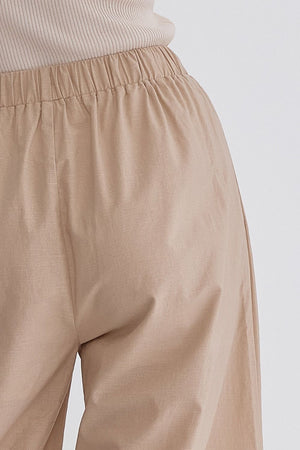 ENTRO INC Women's Pants Solid High-Waisted Wide-Leg Linen Pants || David's Clothing