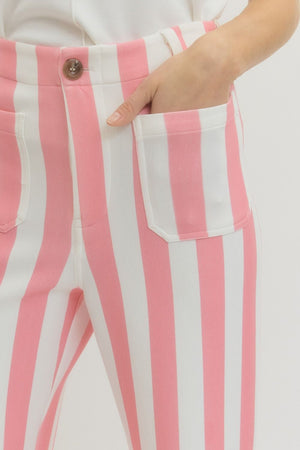 ENTRO INC Women's Pants Striped Flare Pants