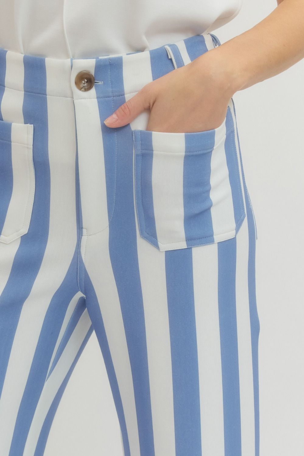 ENTRO INC Women's Pants Striped Flare Pants