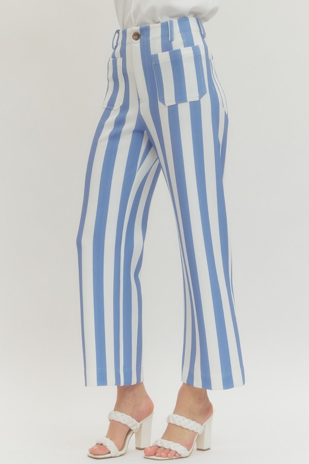 ENTRO INC Women's Pants Striped Flare Pants