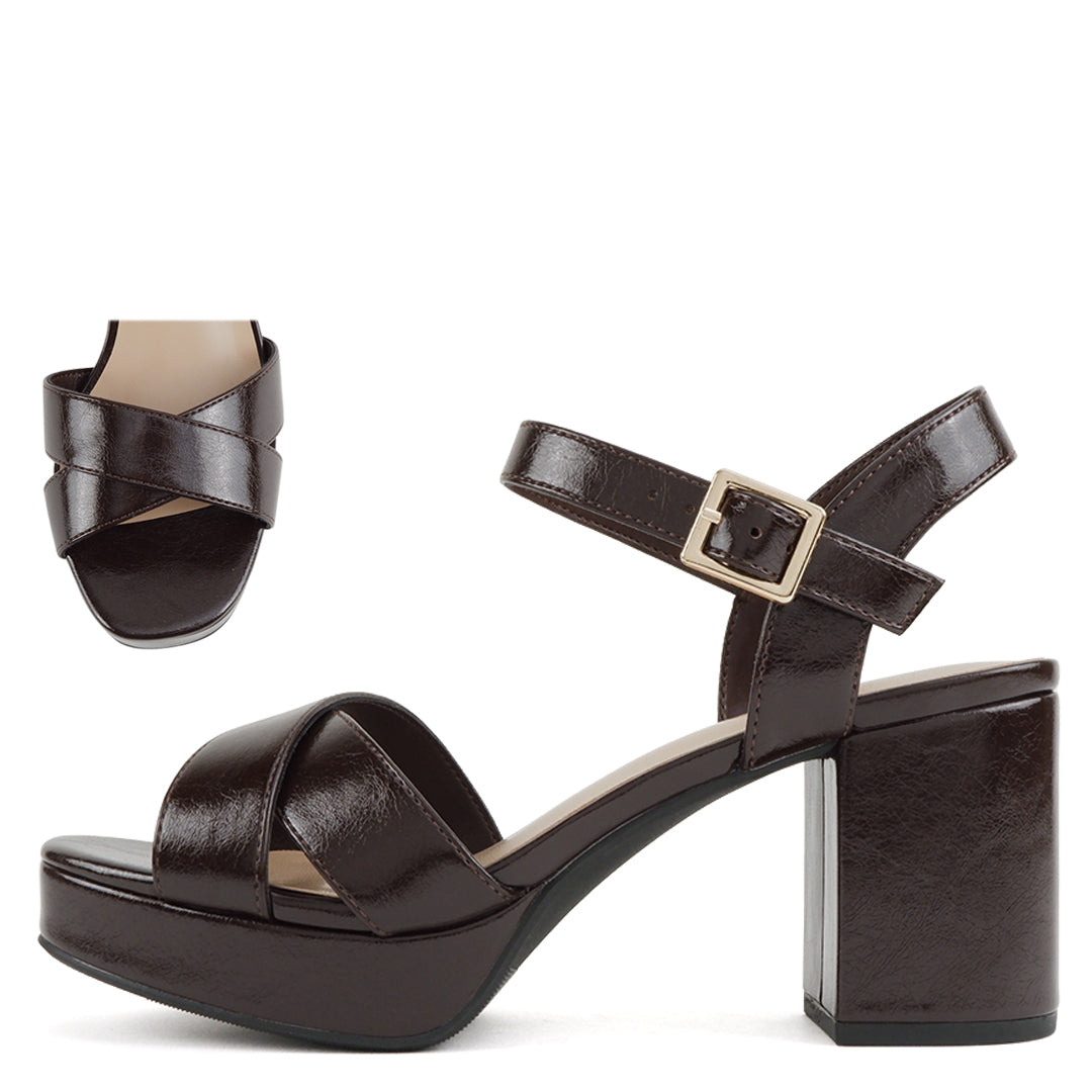 FORTUNE DYNAMIC Women's Shoes Manner Heeled Sandals by Soda