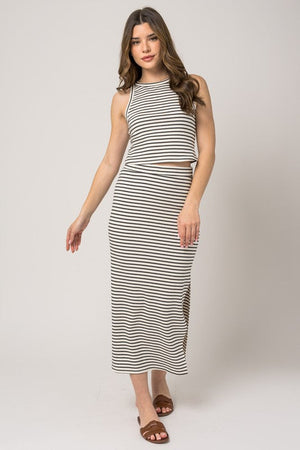 Gilli Clothing Women's Top Sleeveless Stripe Crop Top || David's Clothing