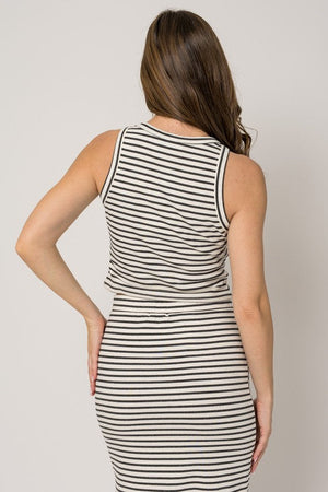 Gilli Clothing Women's Top Sleeveless Stripe Crop Top || David's Clothing