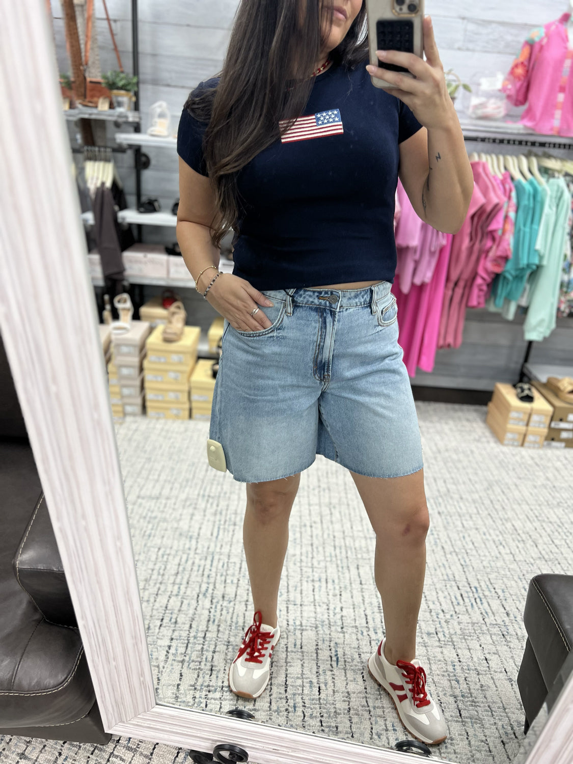 HIDDEN JEANS 28-Women's Activewea Hidden Jeans Bermuda Shorts