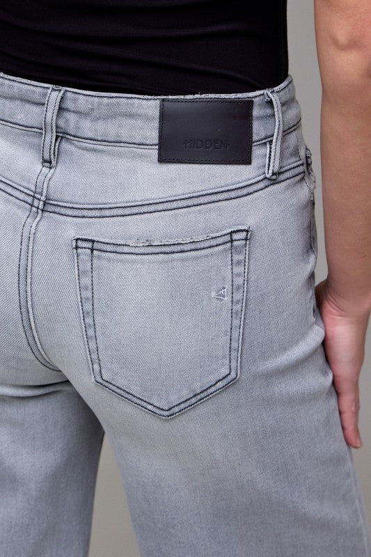 HIDDEN JEANS Women's Jeans Hidden Jeans Light Grey Clean Stretch Mid Rise Extra Wide Leg