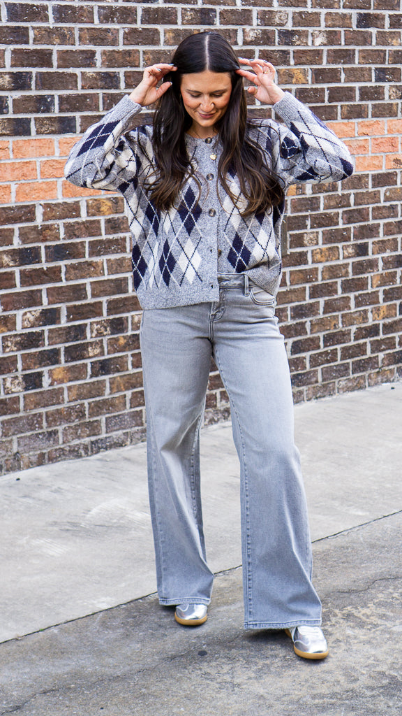 HIDDEN JEANS Women's Jeans Hidden Jeans Light Grey Clean Stretch Mid Rise Extra Wide Leg