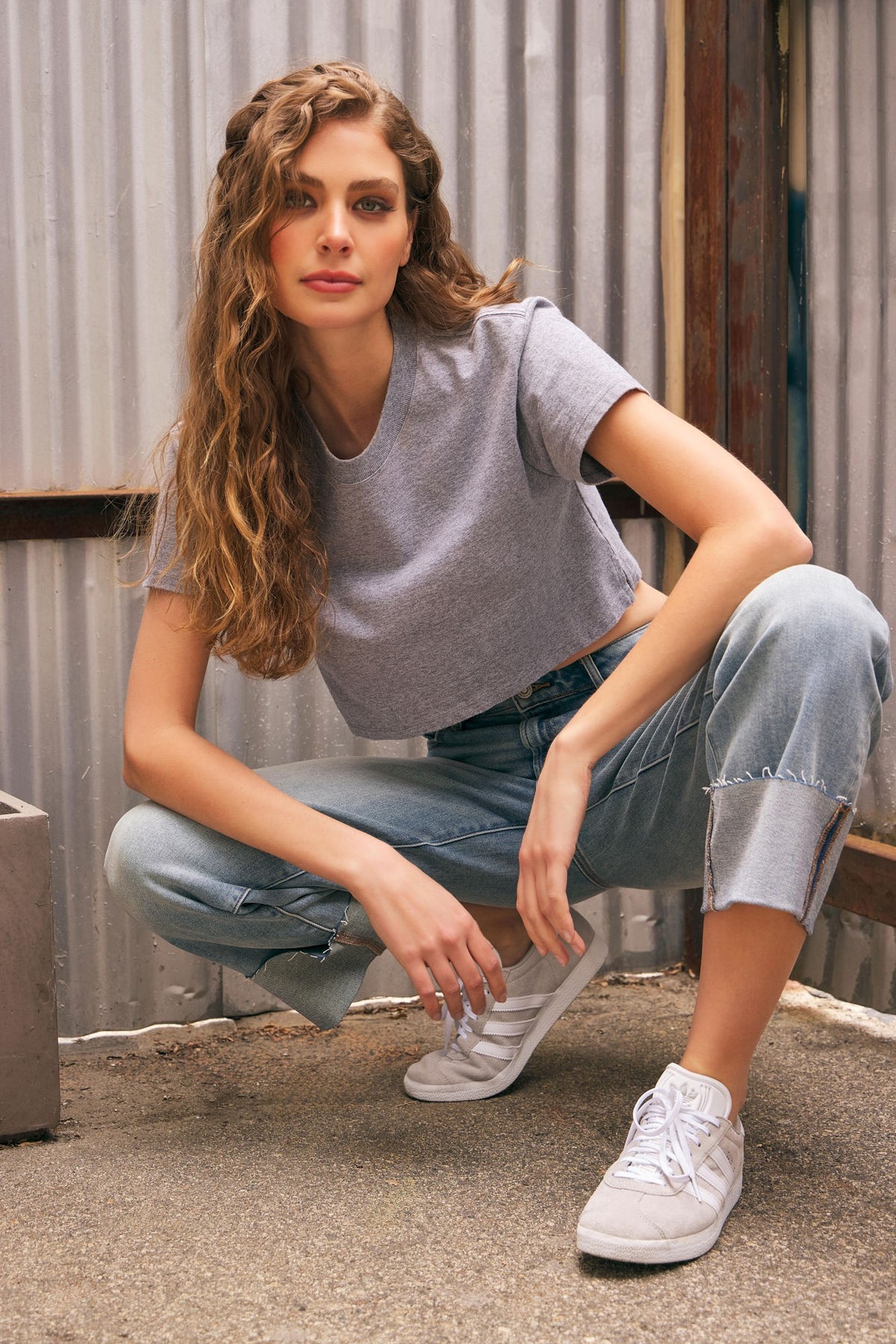 HIDDEN JEANS Women's Jeans Hidden Jeans Vintage Wash High Rise Cuffed Wide Straight