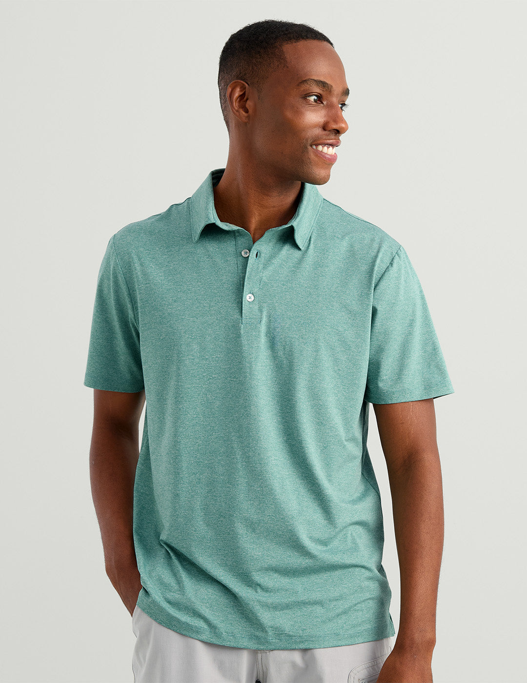 HUK FISHING Men's Polo STORMY BLU HTHR / S Huk Pursuit Performance Polo H1200558442