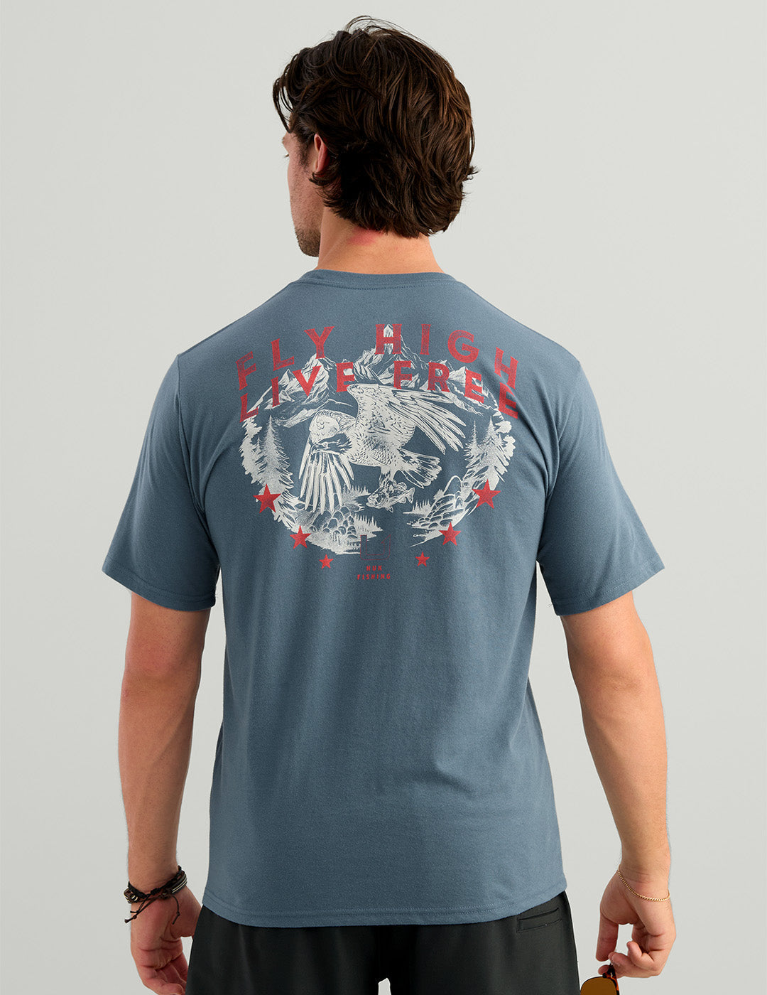 HUK FISHING Men's Tees Huk Bass Eagle Pocket Tee