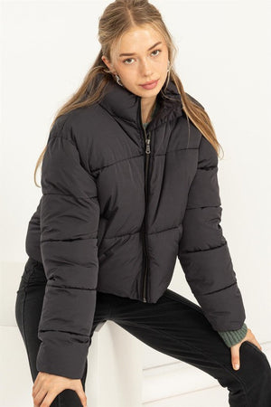 HYFVE INC. Women Jackets BLACK / S Weekend Ready Quilted Puffer Jacket || David's Clothing DZ23F013
