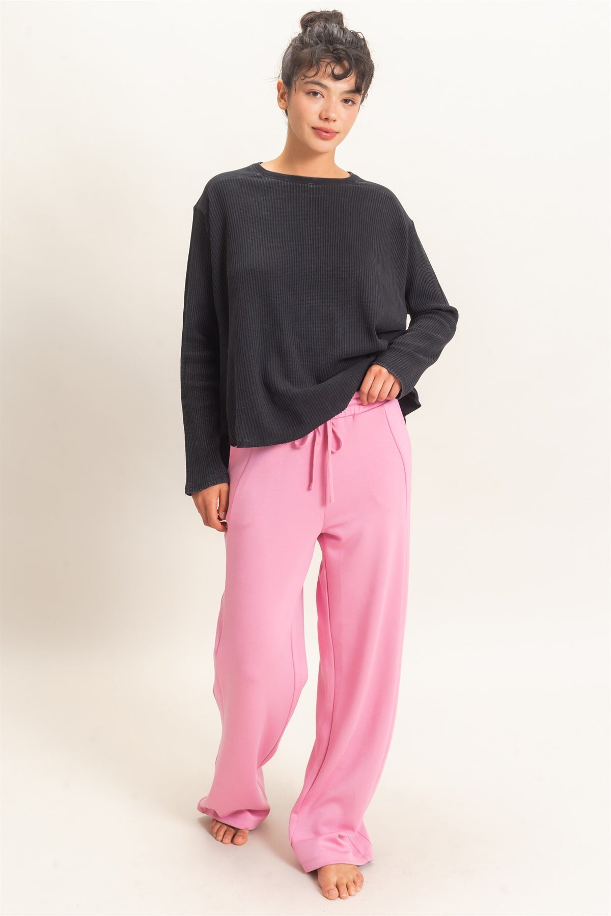 HYFVE INC. Women's Pants Elastic Waist Straight Leg Pants