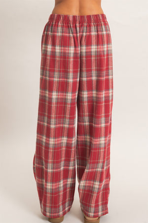 HYFVE INC. Women's Pants Plaid Wide-leg Pants