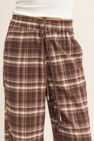 HYFVE INC. Women's Pants Plaid Wide-leg Pants