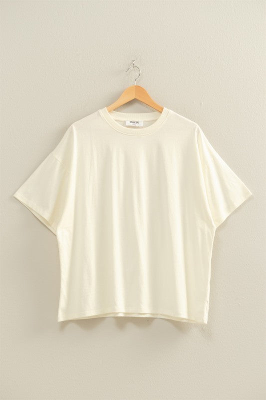 HYFVE INC. Women's Top CREAM / S Crew Neck Short Sleeve Oversized T-shirt DZ25E633