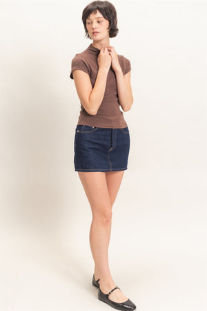 HYFVE INC. Women's Top Mock Neck Cap Sleeve Top