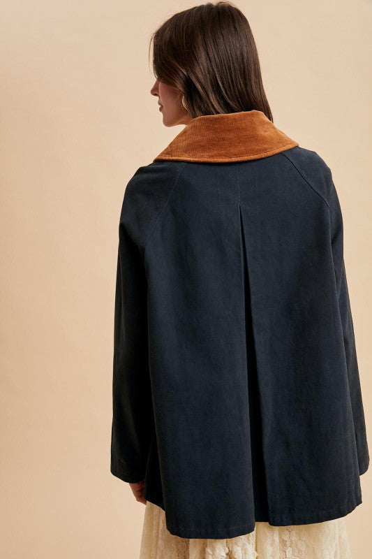 IN LOOM Women Jackets Corduroy Collared Cotton Chore Jacket