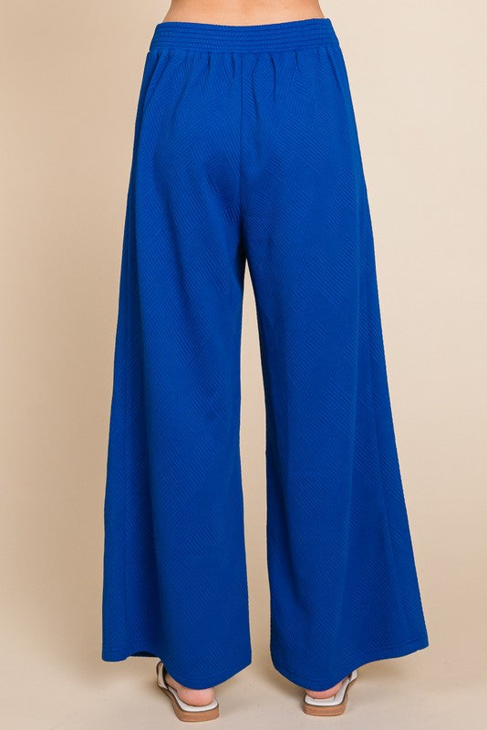 JODIFL Women's Pants Textured Wide Leg Pants || David's Clothing