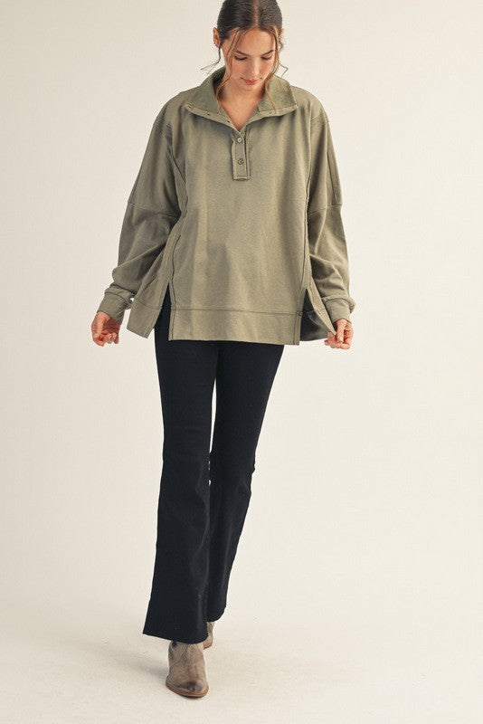 JODIFL Women's Sweaters Raw Cut Accent Solid Casual Top || David's Clothing