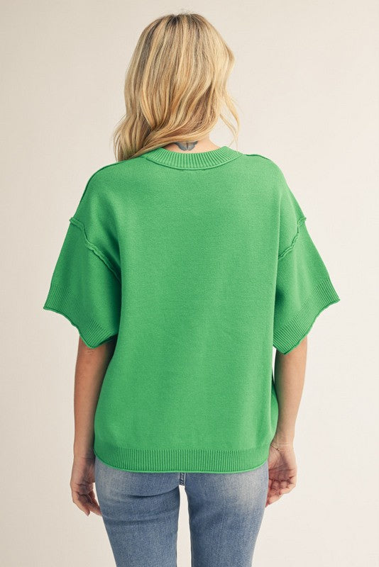 JODIFL Women's Sweaters Raw Edge Accent Comfy Sweater Top