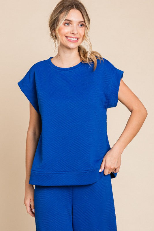 JODIFL Women's Top Textured Short Sleeves Top || David's Clothing