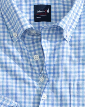 JOHNNIE O Men's Sport Shirt Peter Millar Rylen Performance Button Up Shirt || David's Clothing