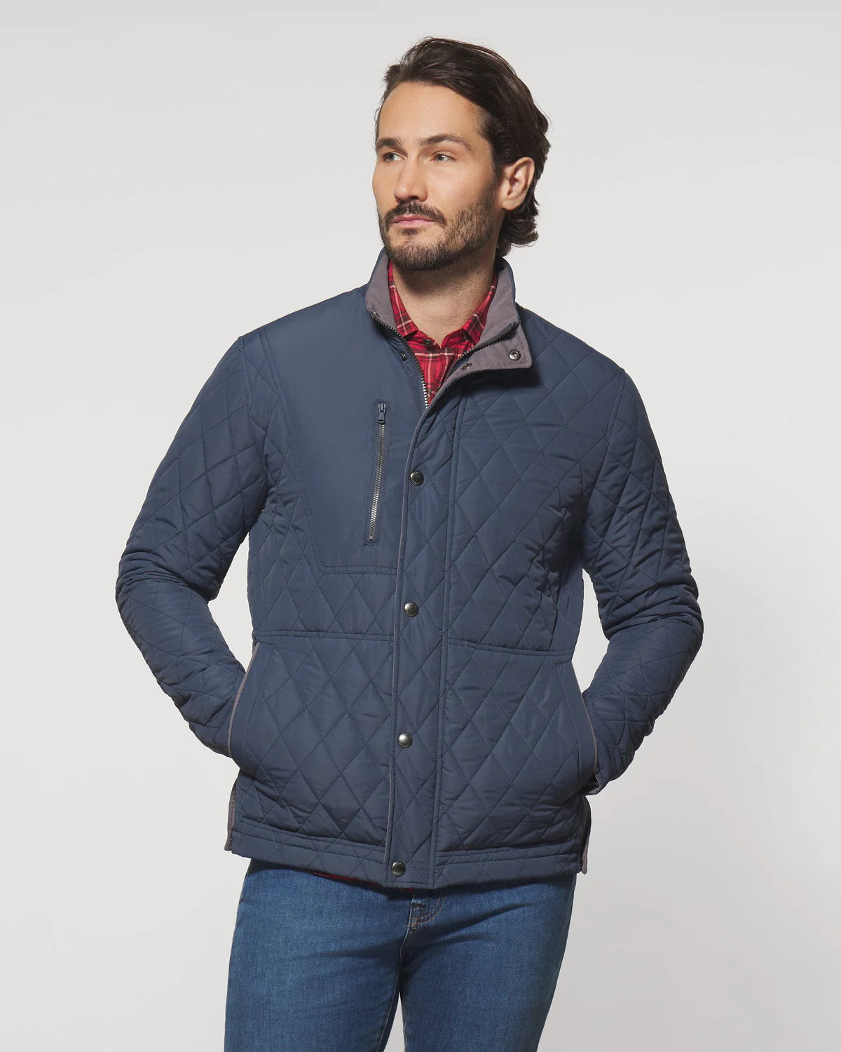 JOHNNIE O Mens Jackets NAVY / S Johnnie-O Juno Quilted Snap Jacket JMJK2410NAVY
