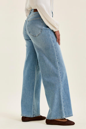 JUDY BLUE Women's Jeans Judy Blue High Waist Angelina Column W/ Harness Trim Md Crisp Blue