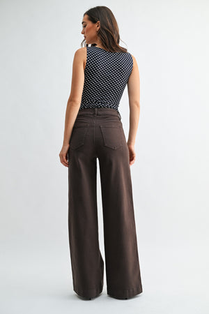 JUST BLACK DENIM Women's Jeans JBD High Rise Full Length Wide Leg