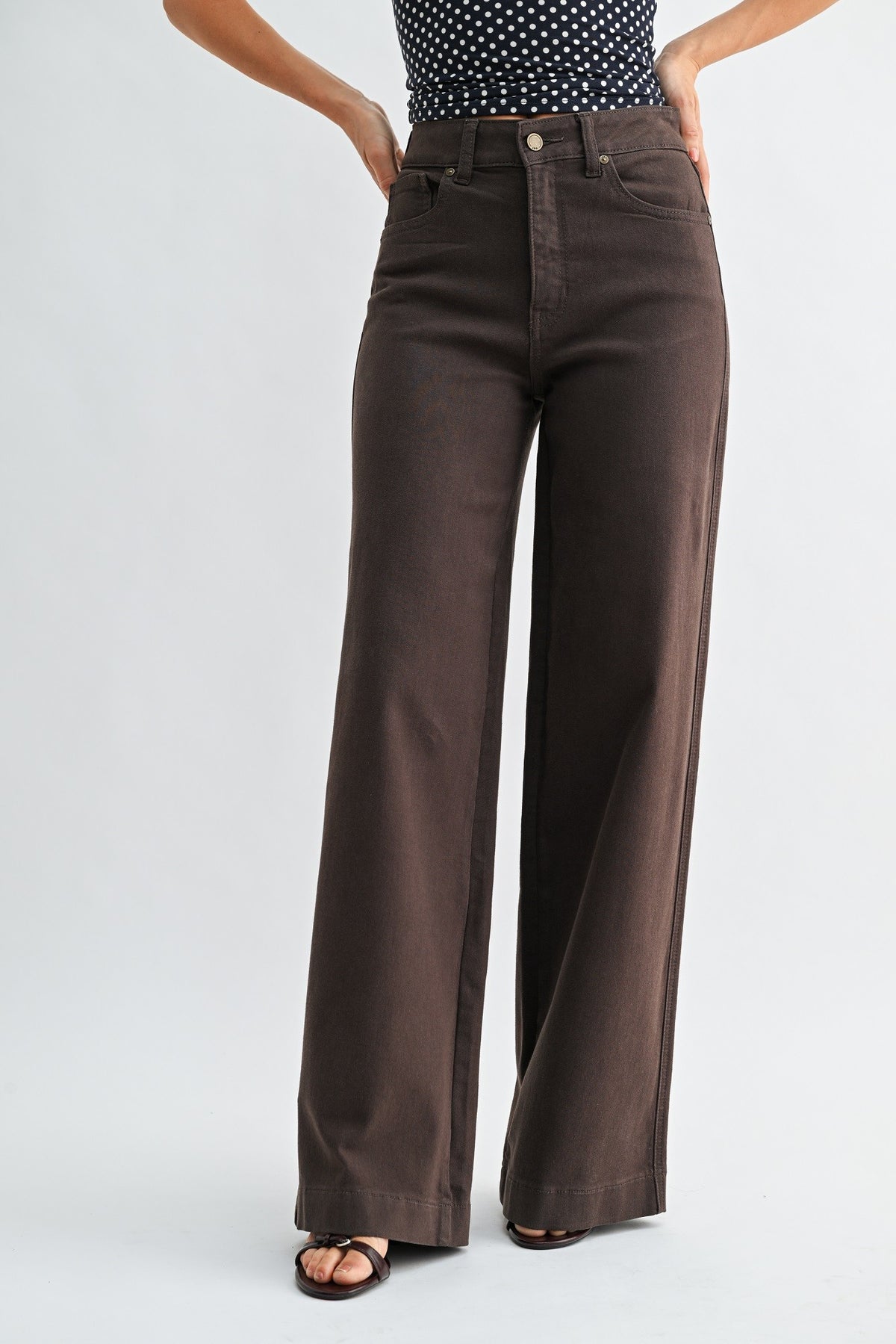 JUST BLACK DENIM Women's Jeans JBD High Rise Full Length Wide Leg