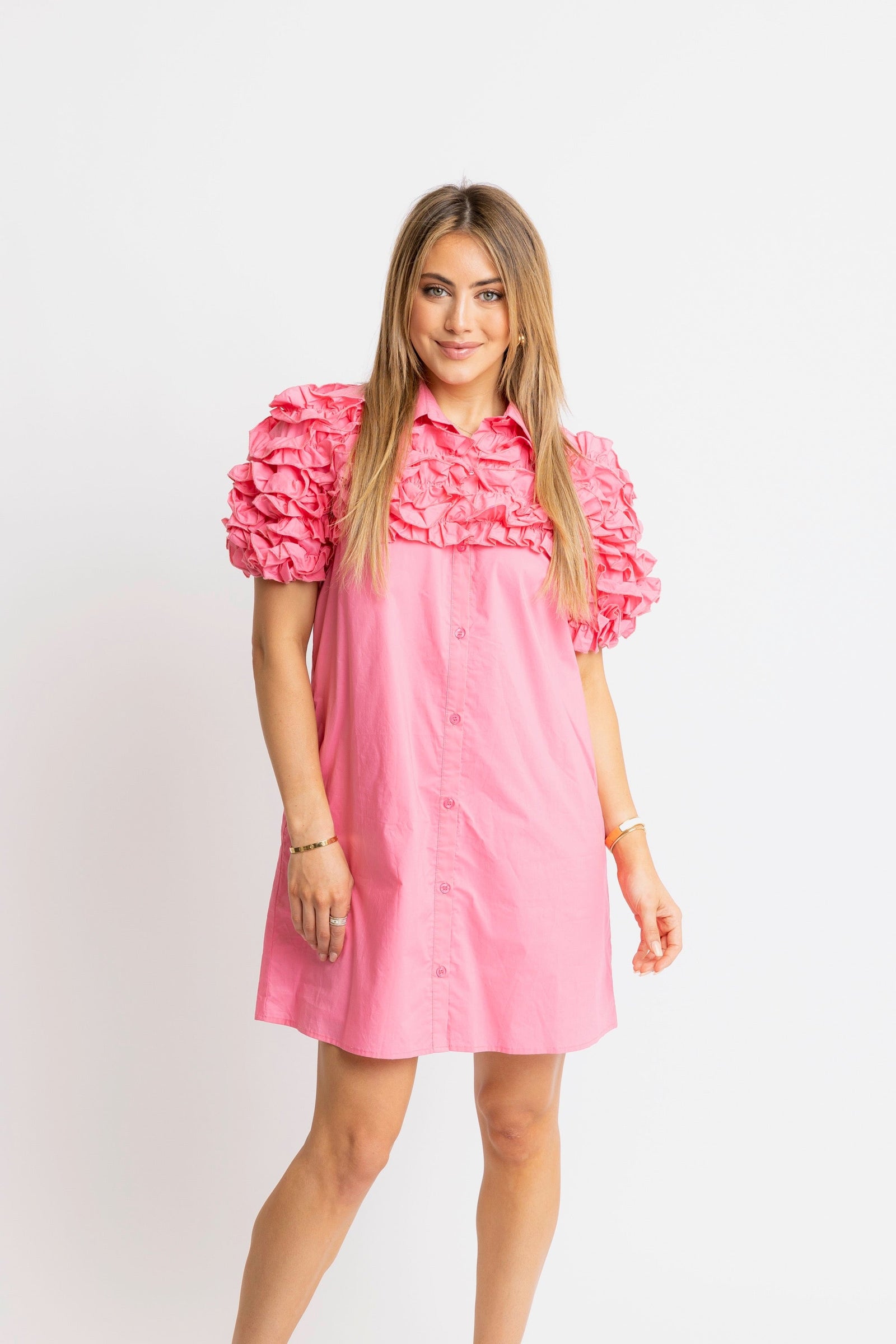 KARLIE CLOTHES Women's Dresses 252 POPLIN RUFFLE DR