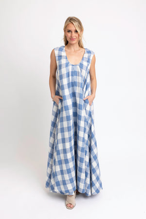 KARLIE CLOTHES Women's Dresses Karlie Buffalo Check Scoop Maxi Dress