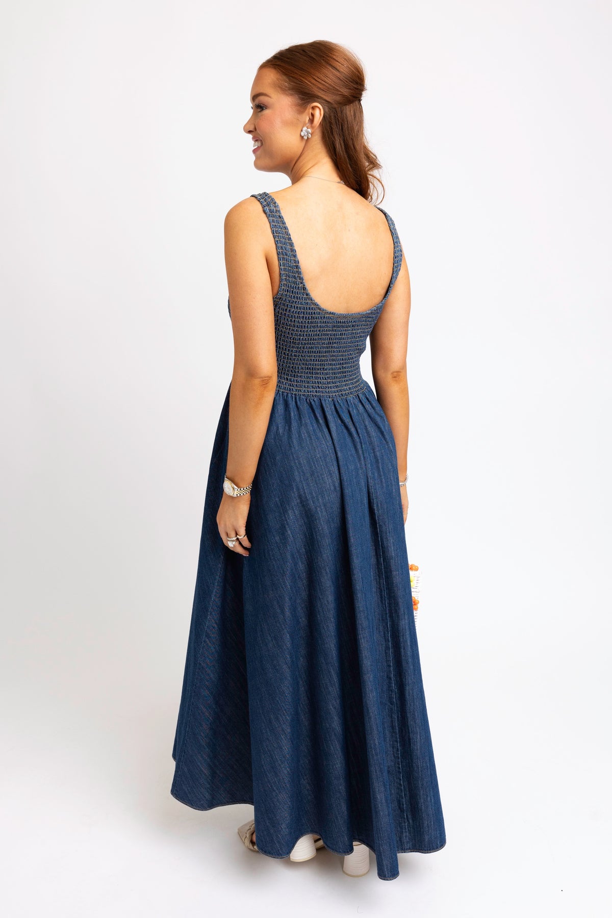KARLIE CLOTHES Women's Dresses Karlie Denim Smock Tank Dress
