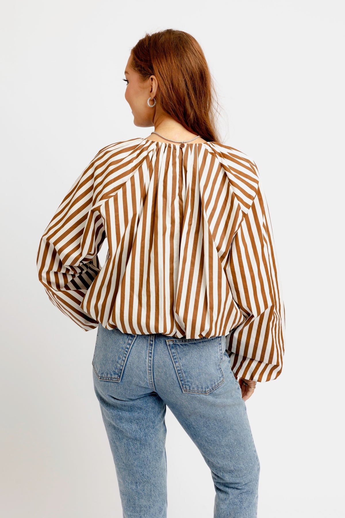KARLIE CLOTHES Women's Top Karlie Stripe Bubble Top