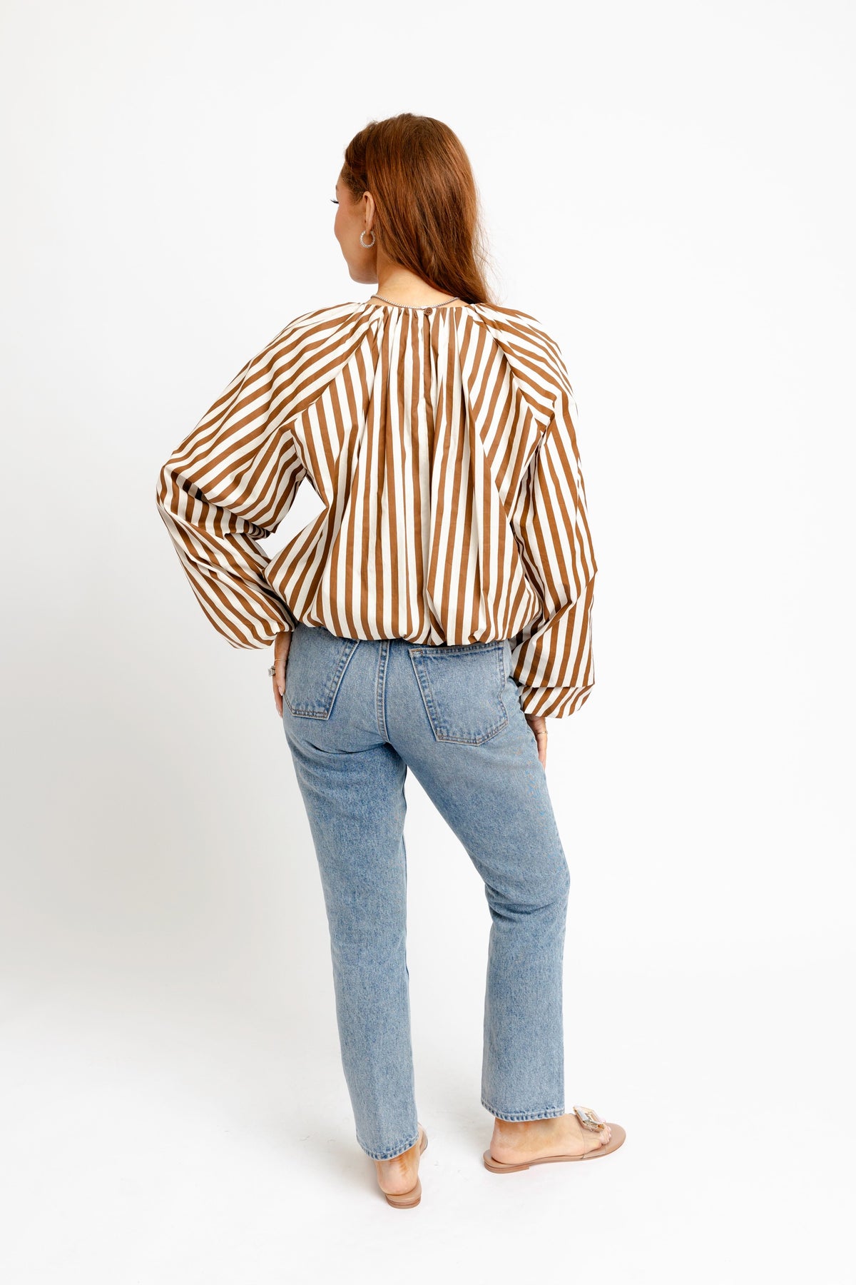 KARLIE CLOTHES Women's Top Karlie Stripe Bubble Top