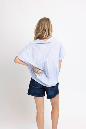 KARLIE CLOTHES Women's Top Karlie Stripe Classic Vneck Collar Top