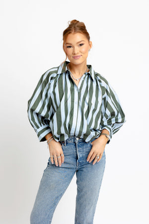 KARLIE CLOTHES Women's Top Karlie Stripe Collar Top