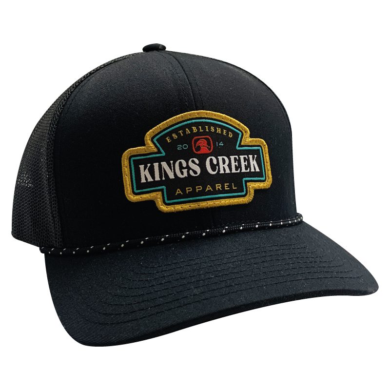 KINGS CREEK Men's Hats BLACK / one size Kings Creek Marquee Patch Trucker Hat || David's Clothing KCMARQUEE