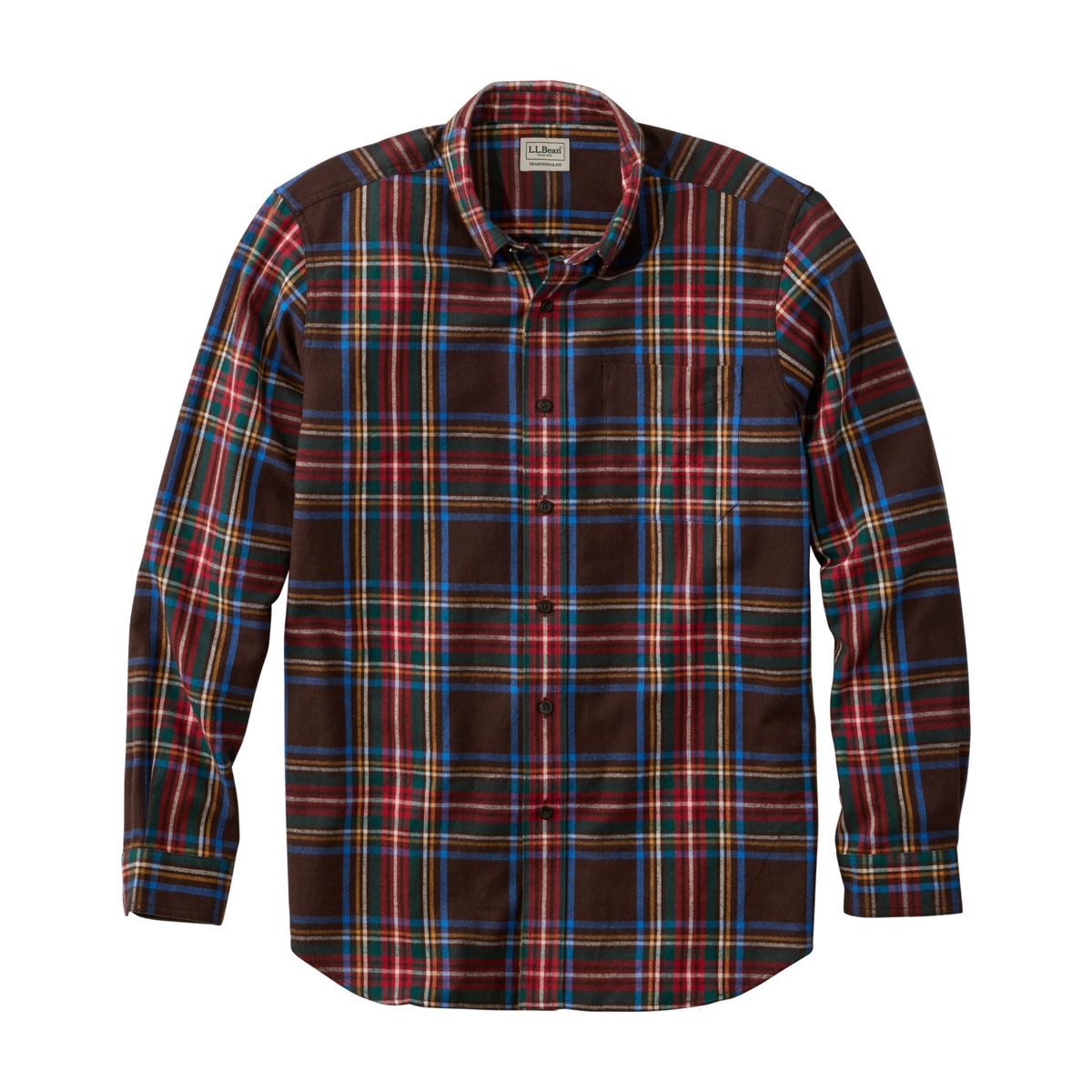 L.L.Bean Men's Sport Shirt DEEPEST BROWN STEWART / S L.L.Bean Men's Scotch Plaid Flannel Shirt, Traditional Fit 22806158649