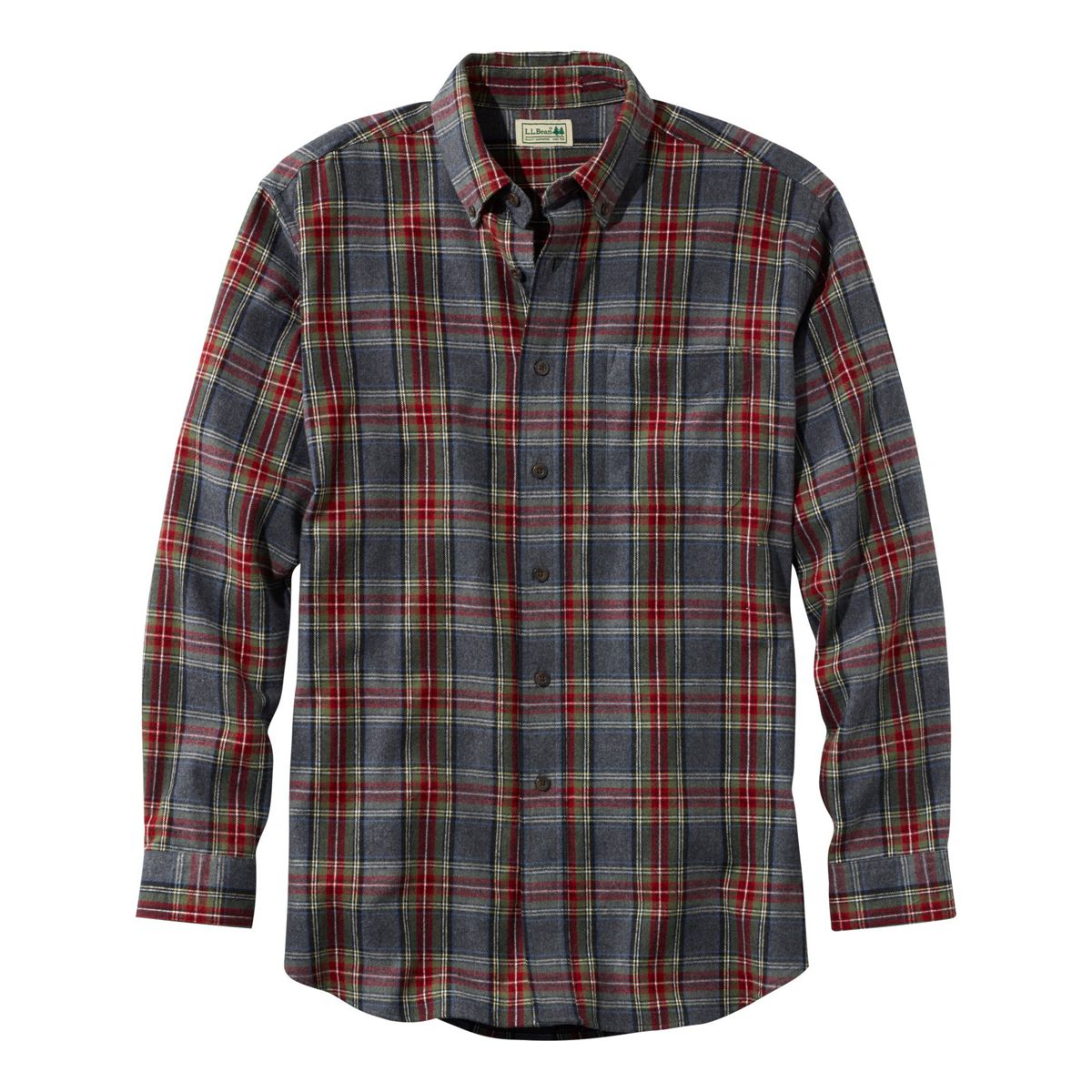 L.L.Bean Men's Sport Shirt GREY STEWART / S L.L.Bean Men's Scotch Plaid Flannel Shirt, Traditional Fit 22806136802