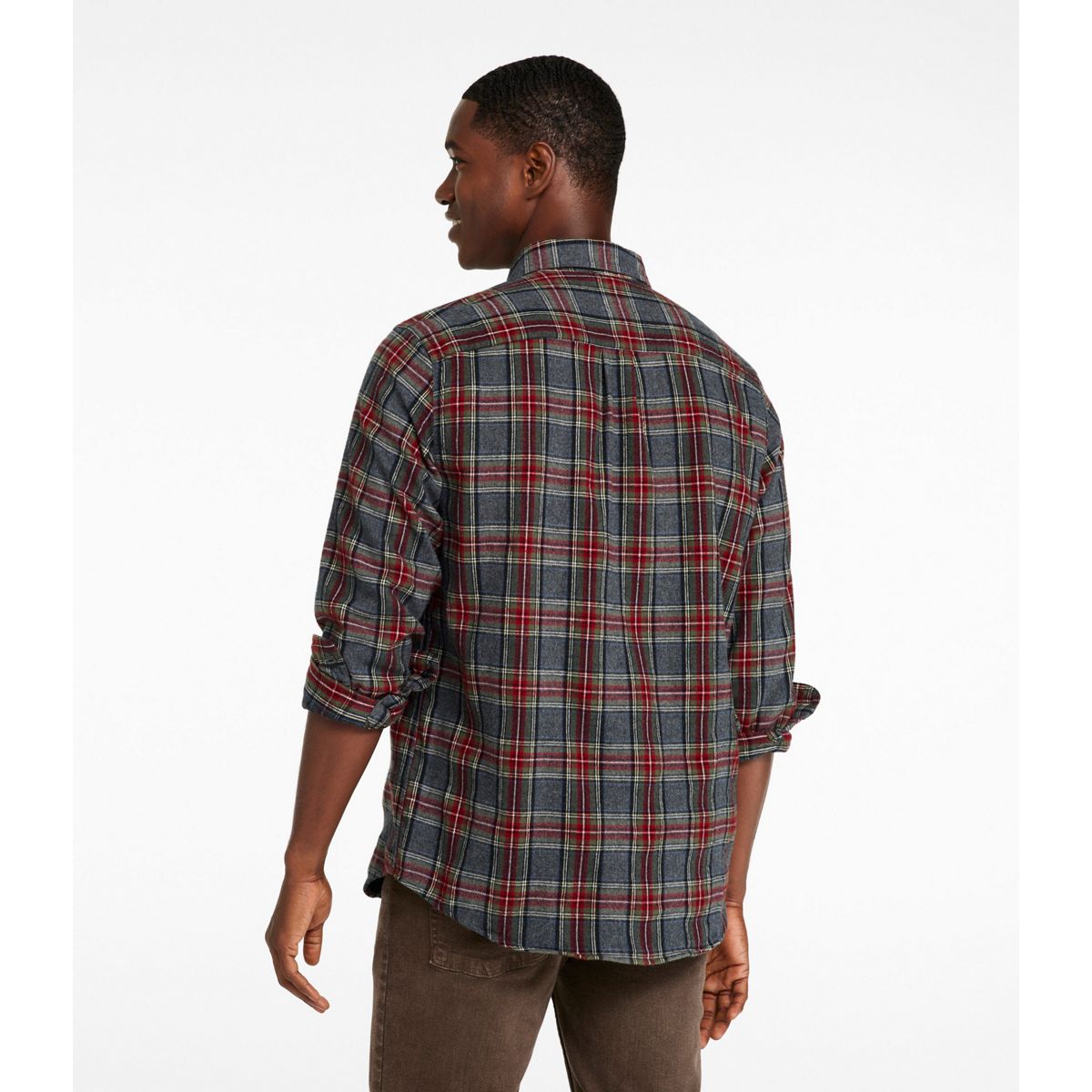 L.L.Bean Men's Sport Shirt GREY STEWART / S L.L.Bean Men's Scotch Plaid Flannel Shirt, Traditional Fit 22806136802