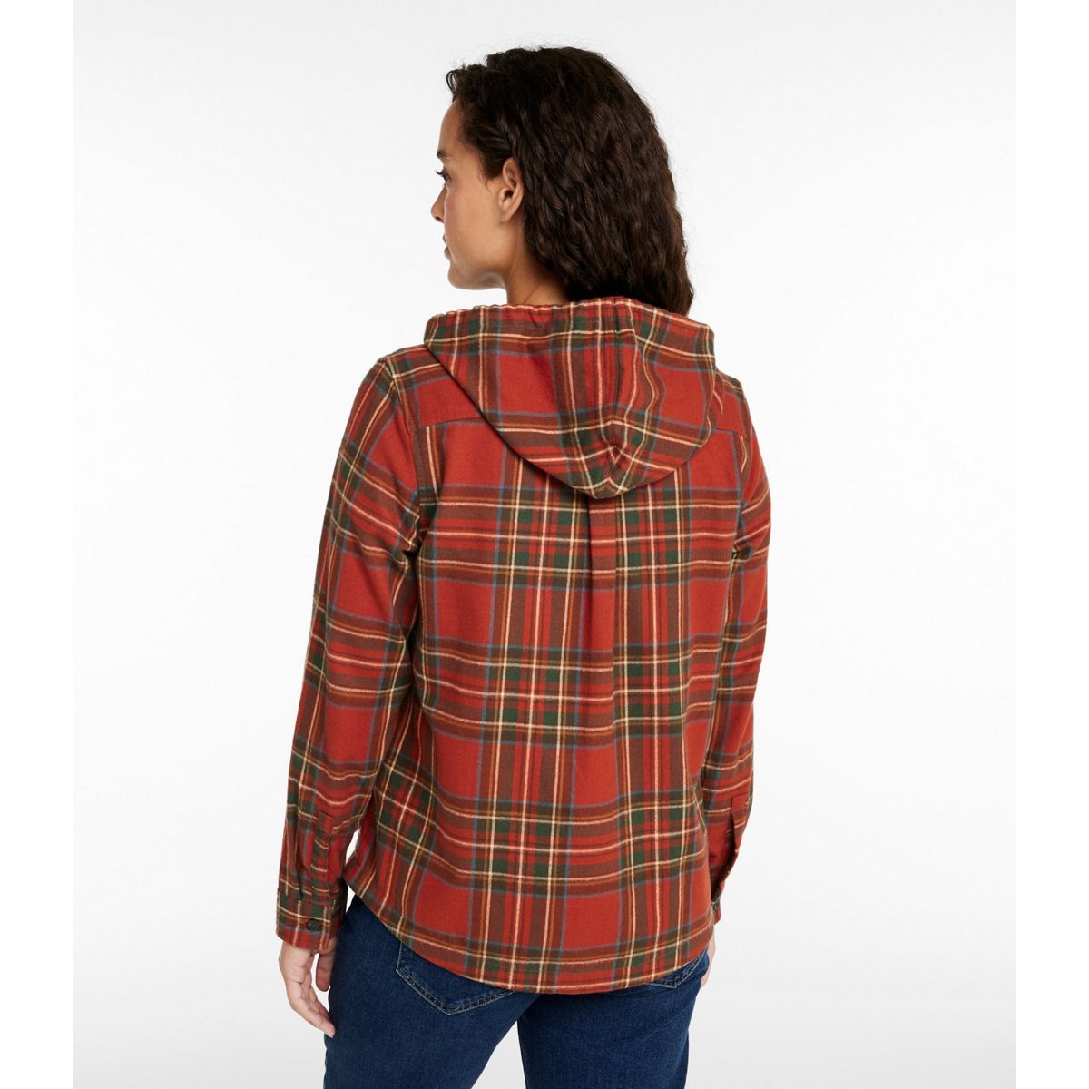 L.L.Bean Women's Hoodies L.L.Bean Women's Scotch Plaid Flannel Shirt, Relaxed Zip Hoodie