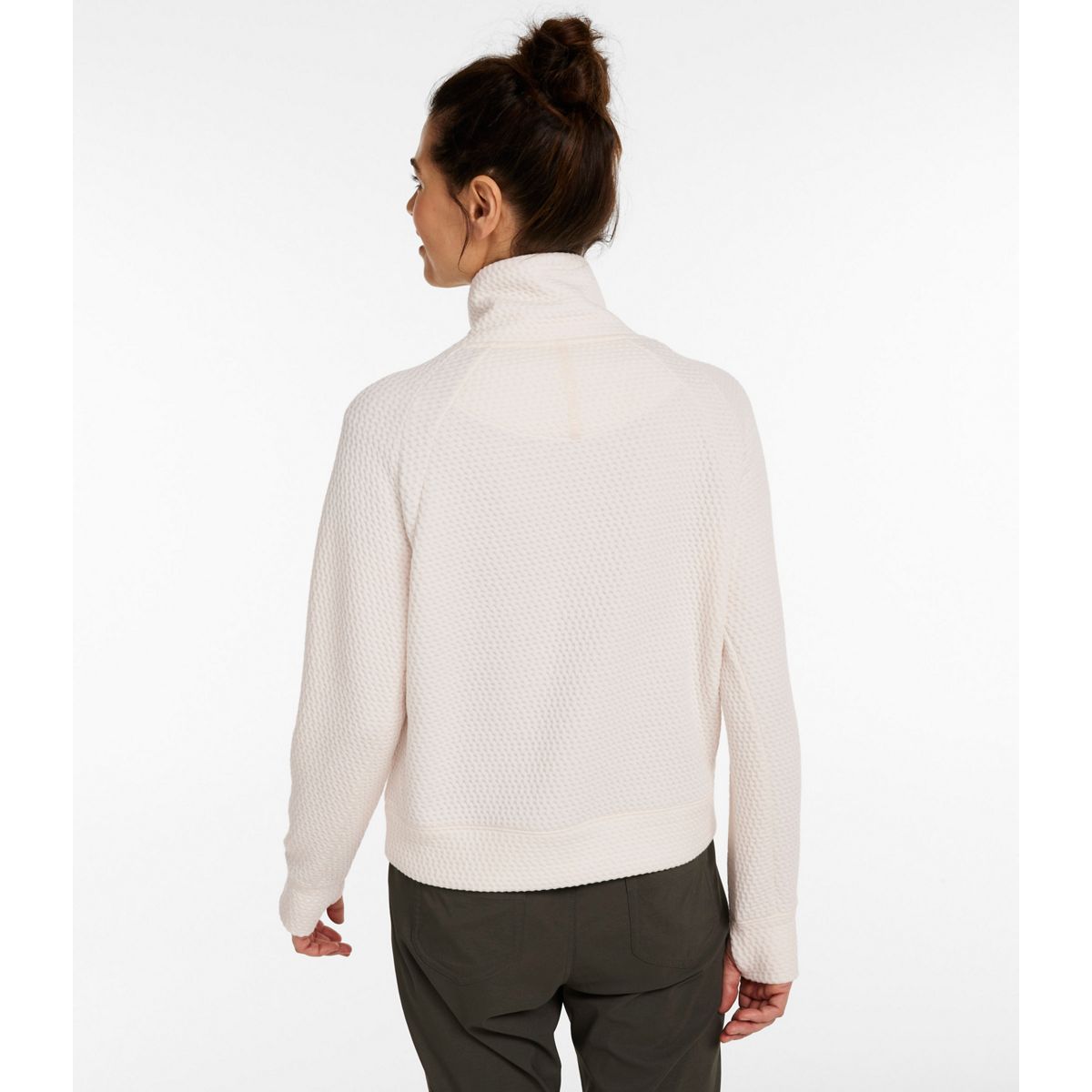 L.L.Bean Women's Sweaters SAILCLOTH / XS L.L.Bean Women's Ridgeknit Half-Zip Pullover, Oversized 523268